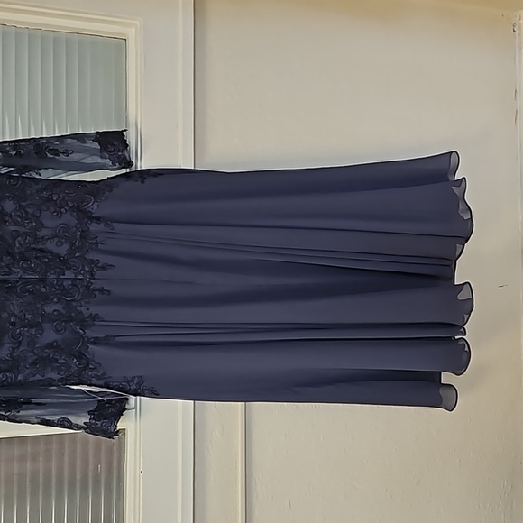 Size 14 STORMY blue mother midi dress by Azazie NWT - Picture 12 of 14